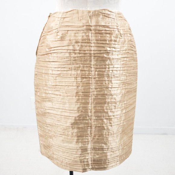 Vintage 80s 8 Formal Skirt Suit Dress Set Gold - Picture 5 of 15